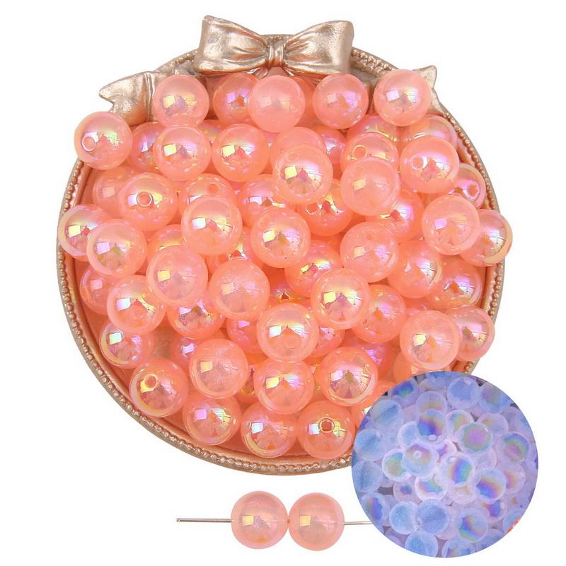 

Акриловые бусины, светящиеся ночью, тонкие сверкающие бусины в виде фэнтези-шара для DIY, ожерелье, браслет, серьги, изготовление ювелирных изделий 12mm 5pcs розовый