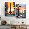 Paris Wall Art Poster Minilist France Paris City Landscape Art Print the Eiffel Tower Colorful Wall Art Canvas Painting Decor