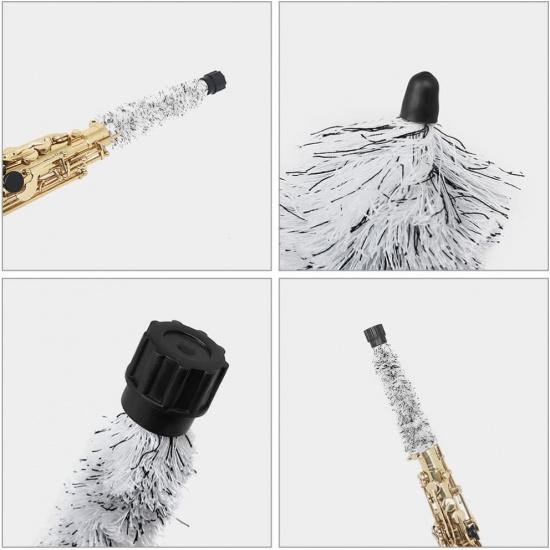 2pcs Alto Saxophone Cleaning Brush Cotton Thread Sax Maintenance Tool for Thorough Inner Wall Cleaning and Soft Saxophone Care Brush