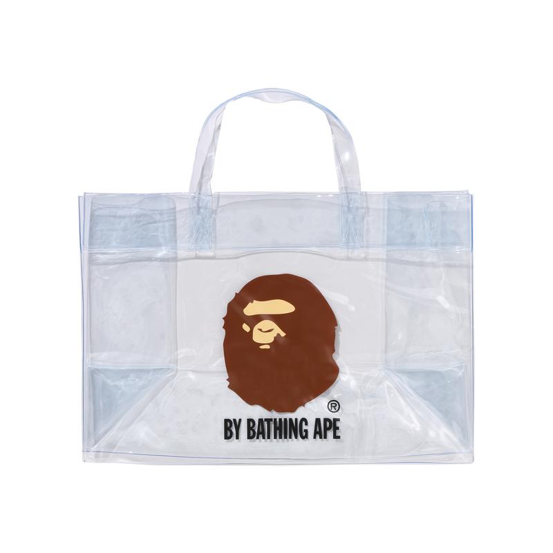 A Bathing Ape Accessories Ape Letter Transparent Faux Leather Tote Bag Regular Couple Style Unisex bags Black White Purple 0ZXBGM007891Q White 22200₽