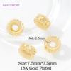 18K Gold Plated Round Spacer Beads,Separator For Beads,Brass Beads For Bracelet Making DIY Beading Jewelry Making Accessories