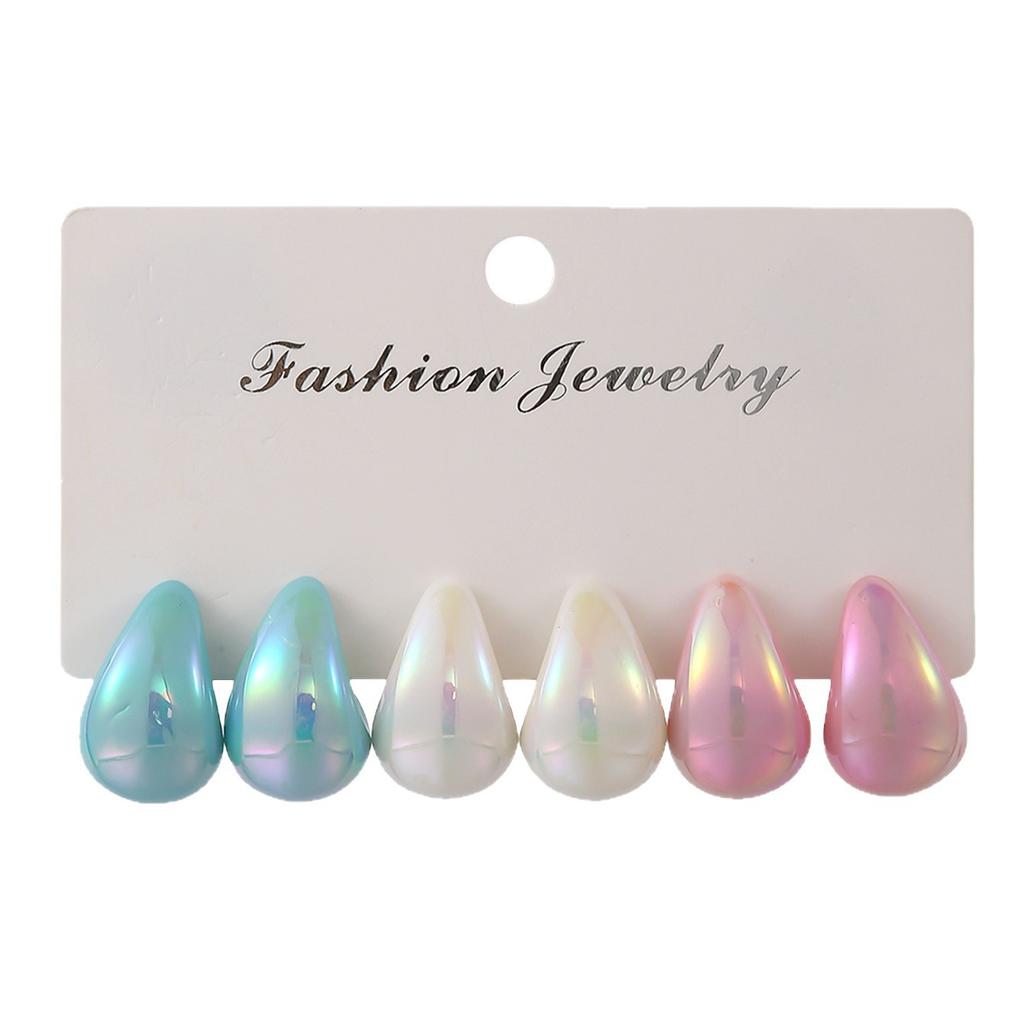 Explosive color water drop earrings niche simple fashion gradual change color earrings earrings