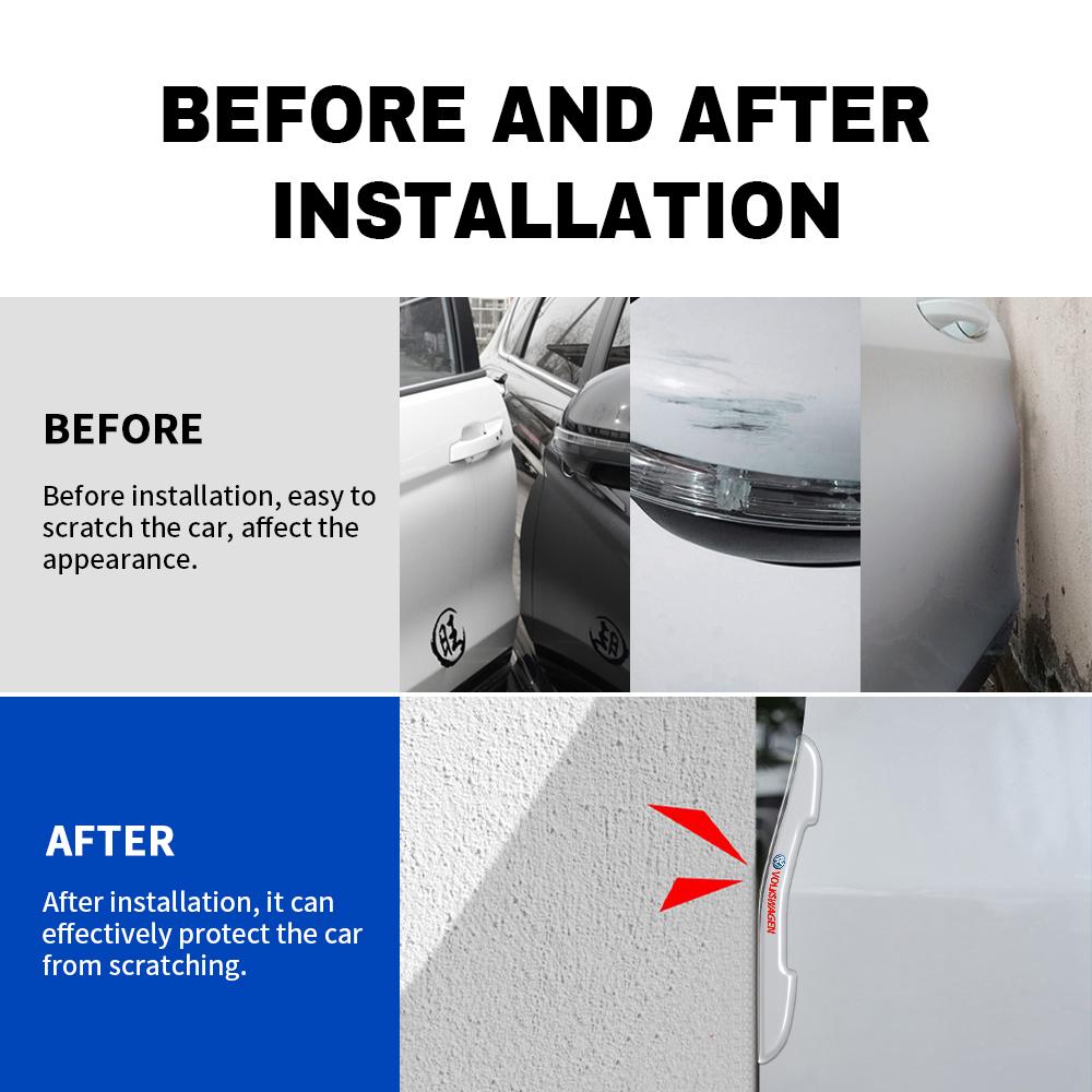 2026 Heiß Für VW VOLKSWAGEN 4 STÜCKE Transparenter Auto-Tür-Kollisionsschutz Stoßstangenleisten-Aufkleber für Volkswagen Golf 5 Tiguan