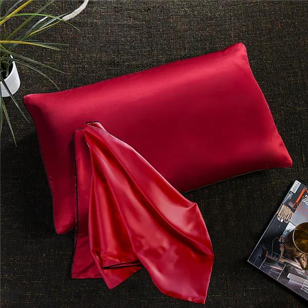 Funda de almohada de seda lavada fresca, funda de almohada suave y sedosa, funda de almohada desnuda para dormir, 48x74cm