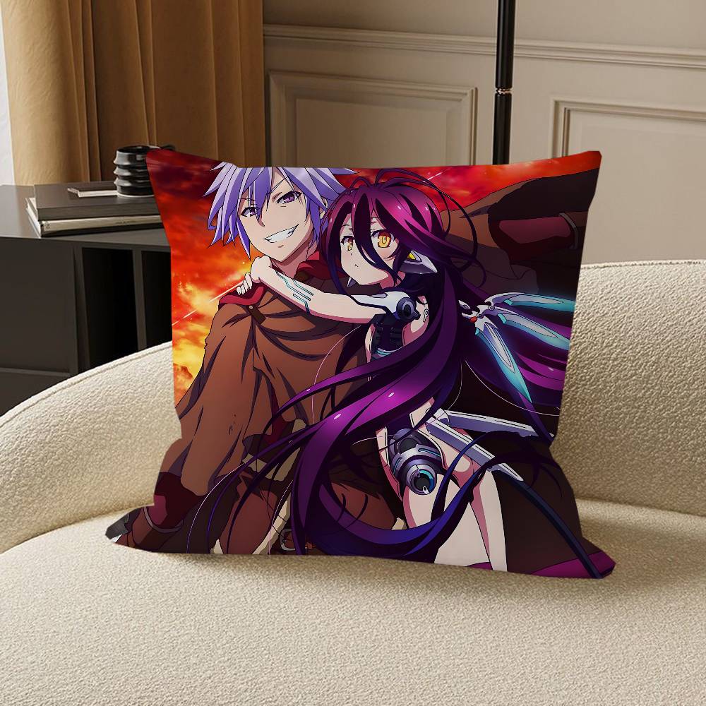 Anime N-No Game No Life Pillow Cover Sofa Cushion Cover Home Room Decoration Children Gift