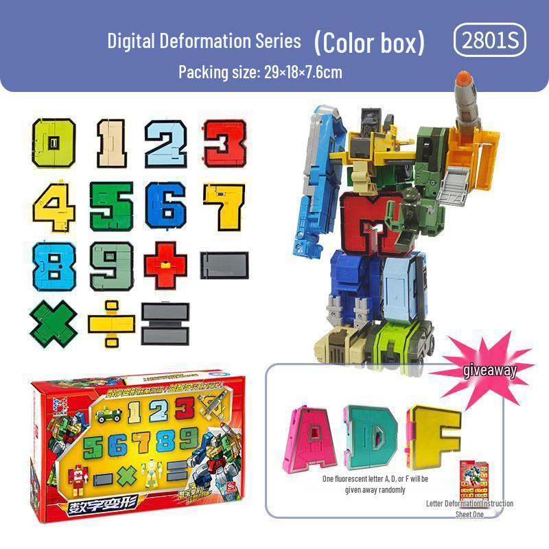 Power Rangers Alphabet & Number Transforming Robot Building Blocks Toy Set for Kids