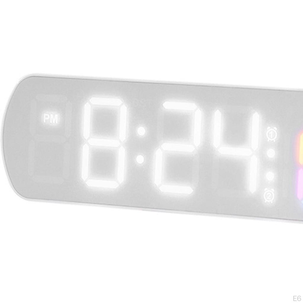 Digital Alarm Clock Electronic Desktop Silent Adjustable Brightness Multifunctional Table