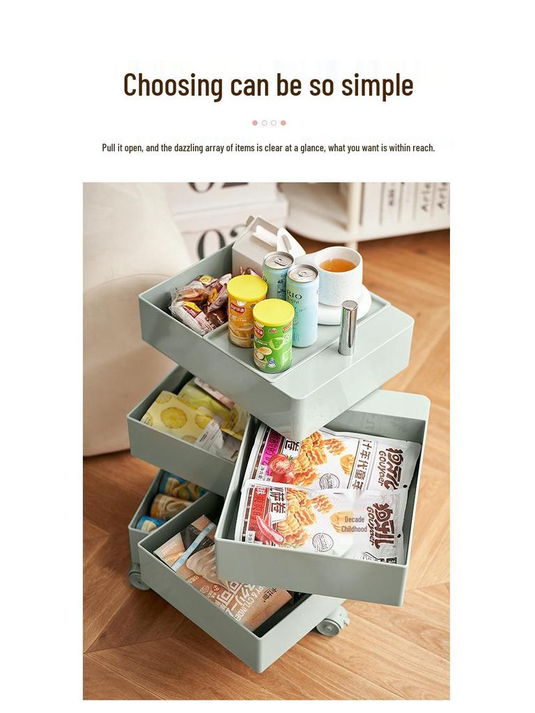 Nordischer rotierender Aufbewahrungsschrank: Verstellbarer Nachttisch & Kosmetik-Organizer