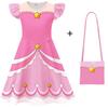 26273 Kids Girls Lily Lovebraids Stars Printed Pink Dress Pants Bag Set Halloween Cosplay Costumes