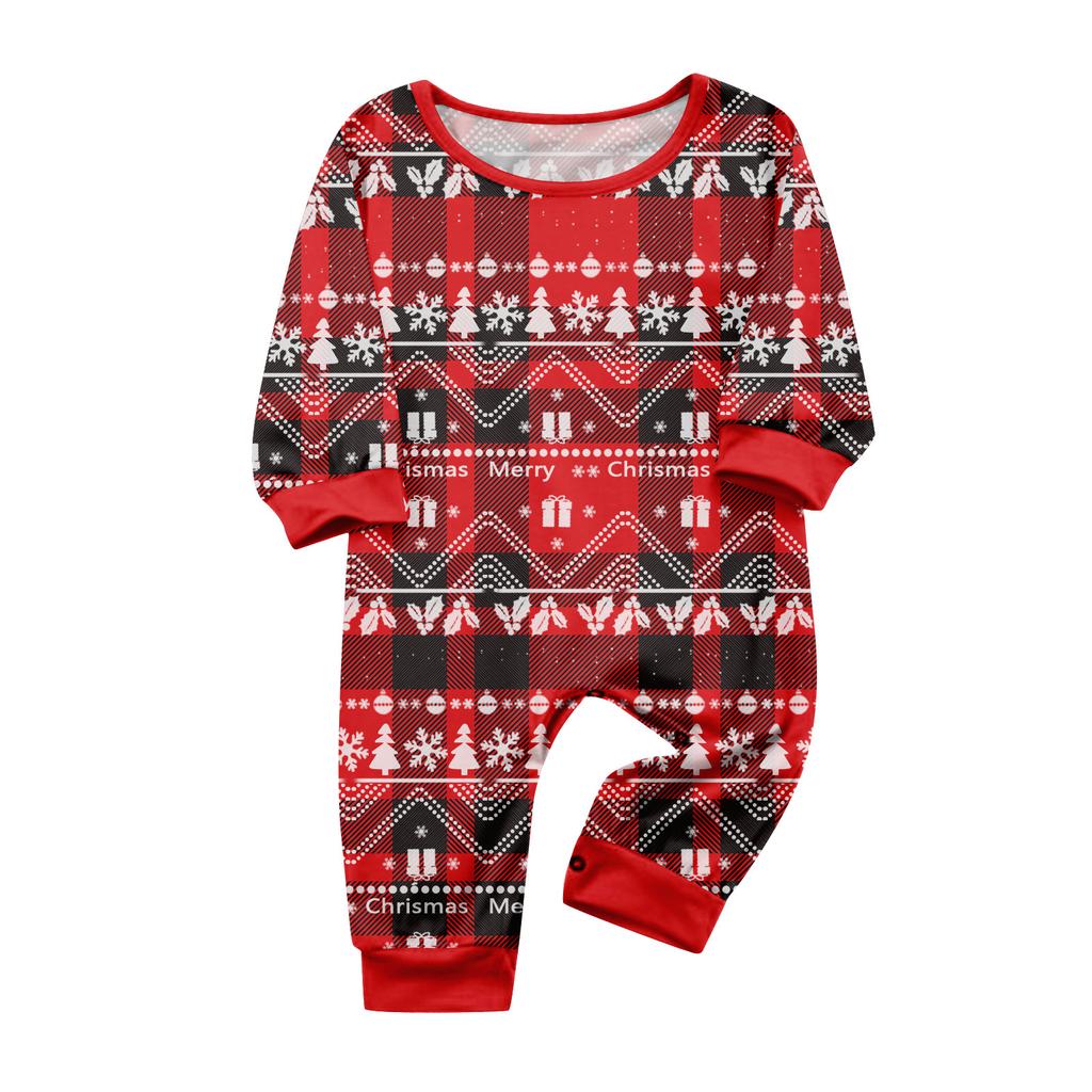 Print Cute Family Set Pajamas, Home Clothes, Family Set Long Sleeve Top Pants Set