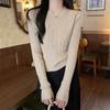 Round Neck Sweaters Knitted Sweater for Women Autumn Winter Basic Pullovers Slim Fit Waist Cinching Short Pullover