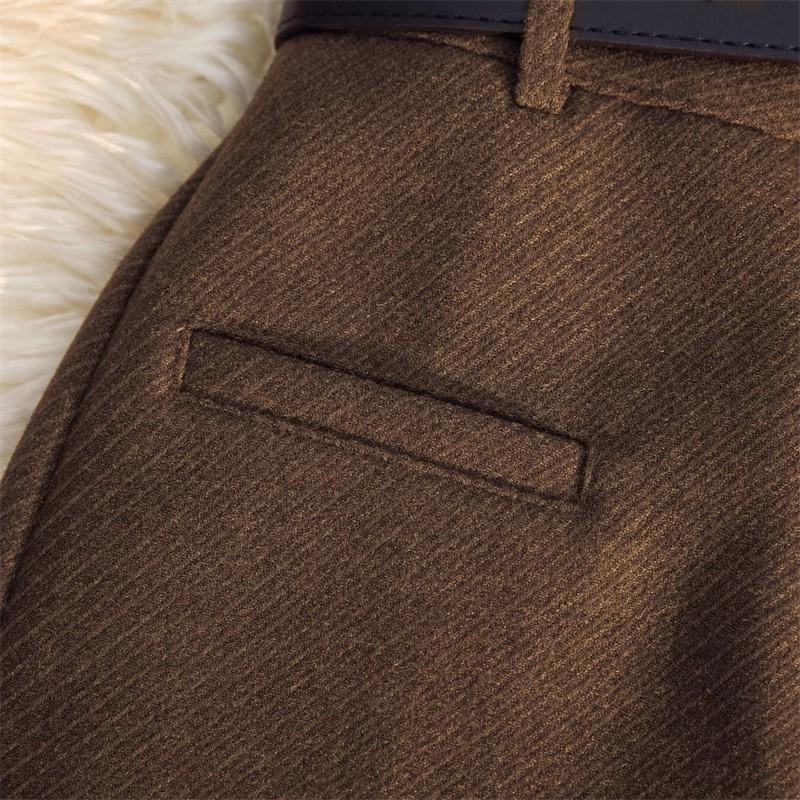 Kurze Damenhose mit hohem Bund aus grauer Wolle - A-Linie, weites Bein, vielseitig für Herbst/Winter 2024