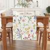 1pc beige-brown patchwork table runner with red-white geometric diamond patterns. Farmhouse style, perfect for indoor kitchens, celebrations, restaura