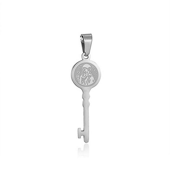 

Подвеска в виде ретро-фигурки из нержавеющей стали: Креативное титановое ожерелье-ключ для пары