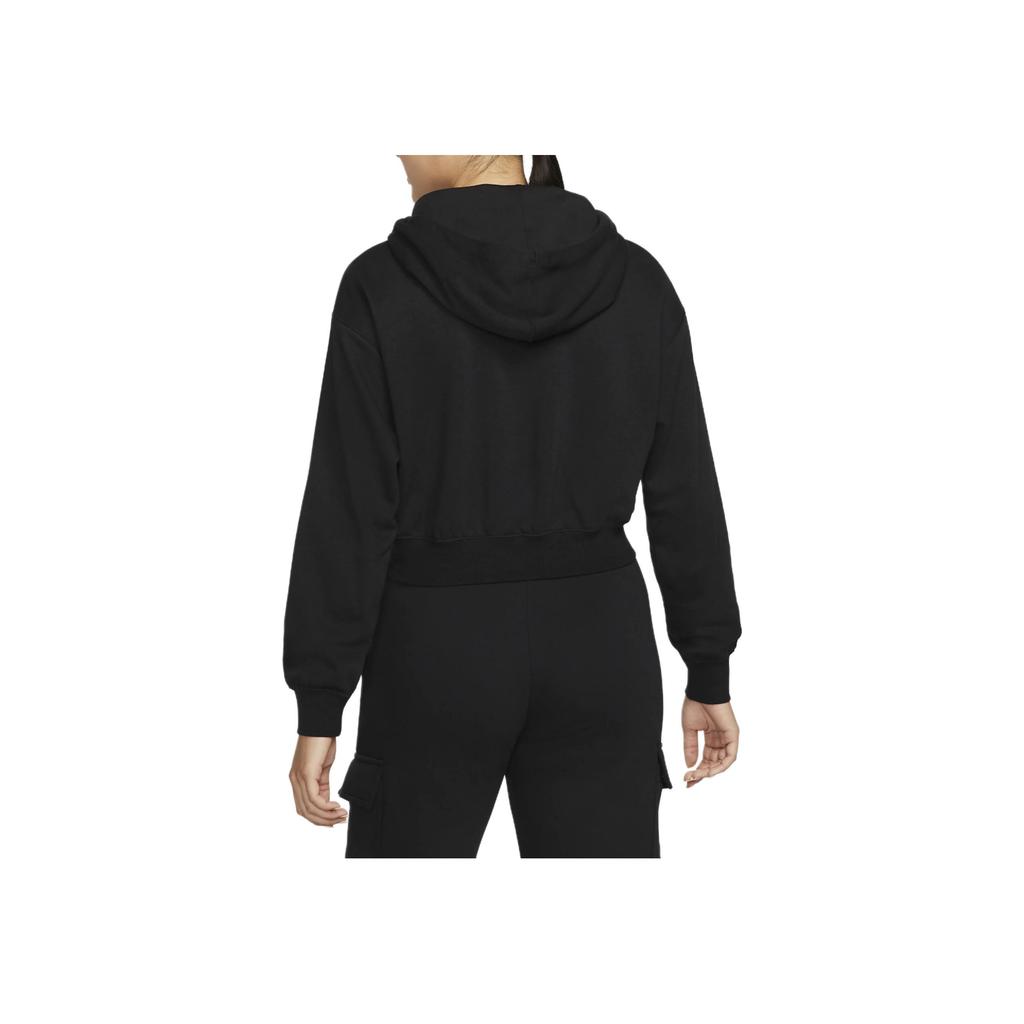 Nike Sportswear Daisy Logo Embroidered Fleece Hoodie Women Tops Black DO7257-010