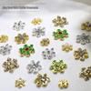 Snowflake Nail Art Charms: Gold & Silver Rhinestone Decorations for Autumn & Winter