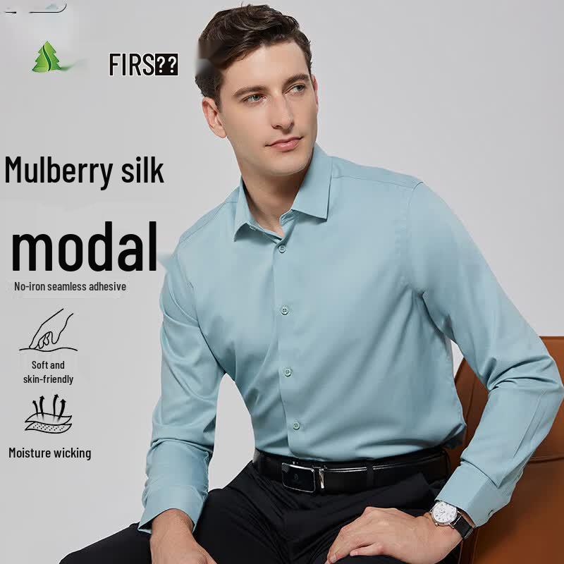 FIRS Men s Modal Silk Blend Long Sleeve Shirt 44