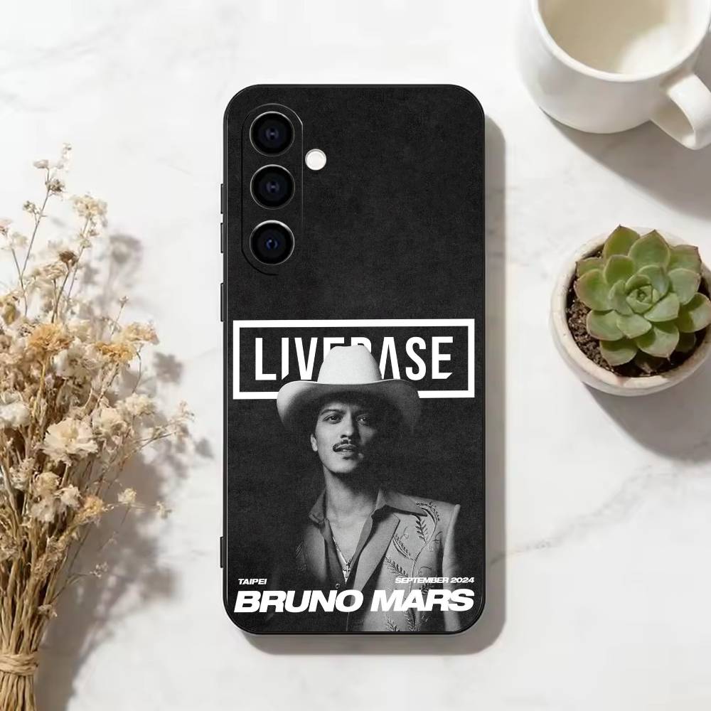 Hot Singer Brunos M-Mars Phone Case Black Silicone Soft For Samsung Galaxy A73,A72,A71,A70,A53,A52,A51
