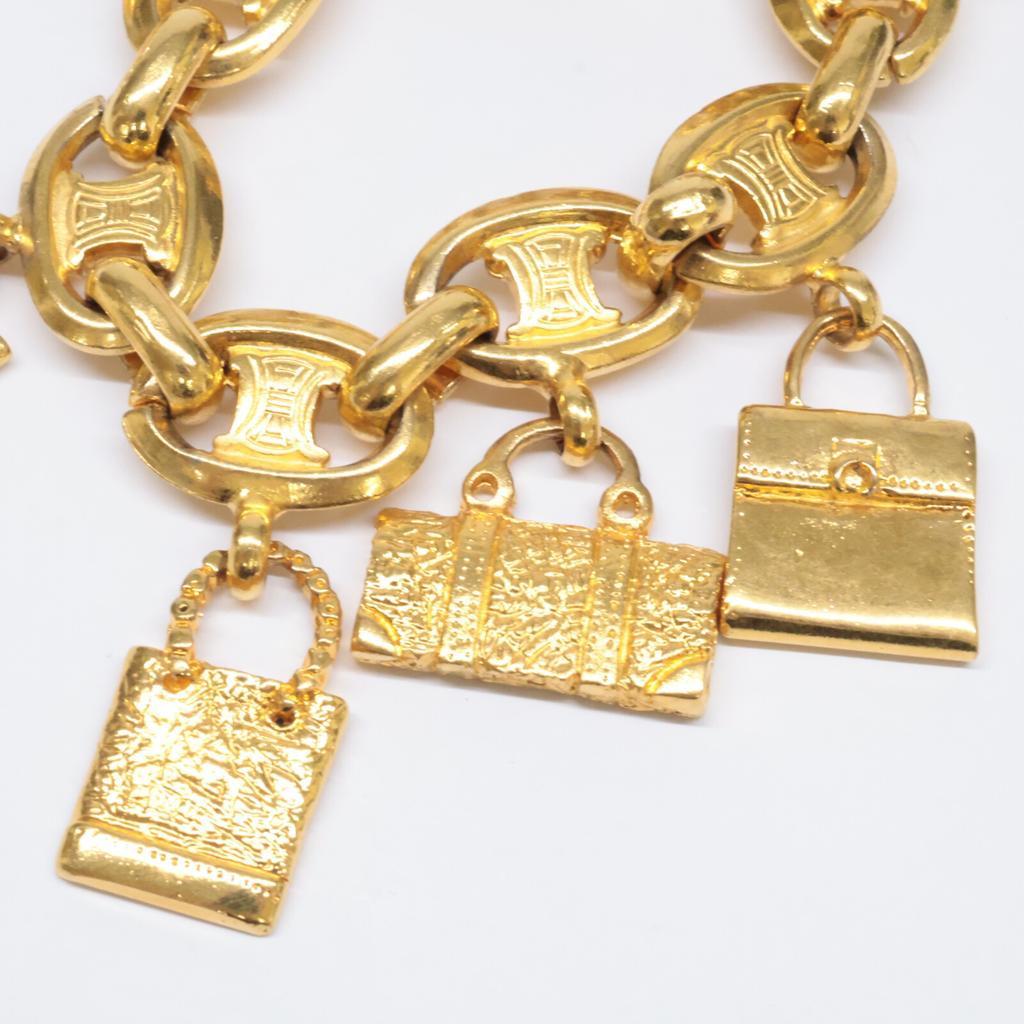 CELINE Bag Motif Charm Macadam Bracelet goldUsed