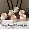 Hand-Painted Drink Cup Underglaze Color Milk Mug Bag-shaped Ceramic Coffee Cup  Afternoon Tea