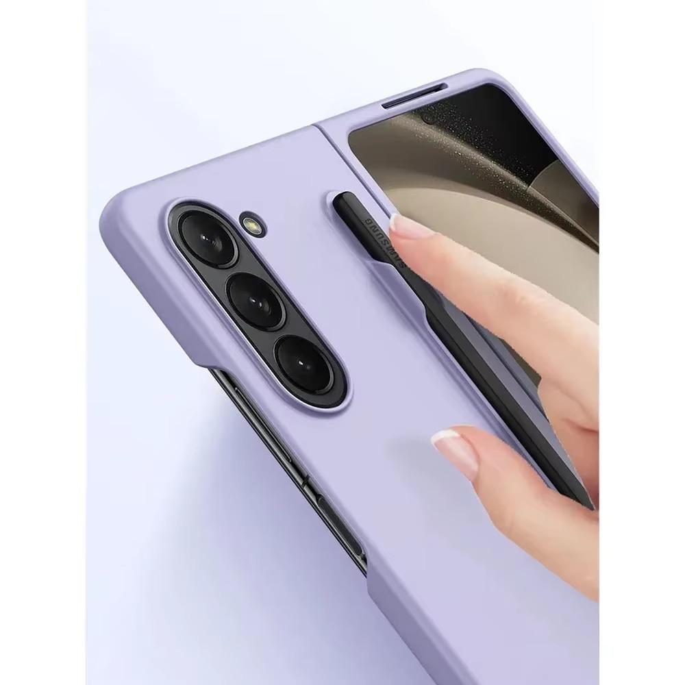 Ultra Thin Phone Case for Samsung Galaxy Z Fold 7 6 5 4 3 with Stylus Pen Slot Stand Plastic Fold Shockproof Protect Hard Cover