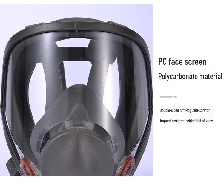 6800 Large Facepiece Gas Mask: Anti-Toxic Protection for Spray Painting, Chemical Industry, Pesticide Application, Wide Field of View Dust Defense.