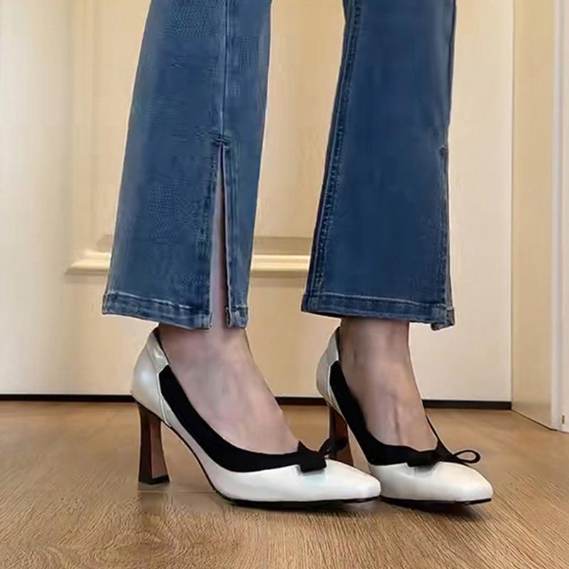 New Women's Retro Round Toe Elegant High Heels Ladies Cross Straps Shallow Party Dress Shoes Women Pumps Zapatos De Mujer