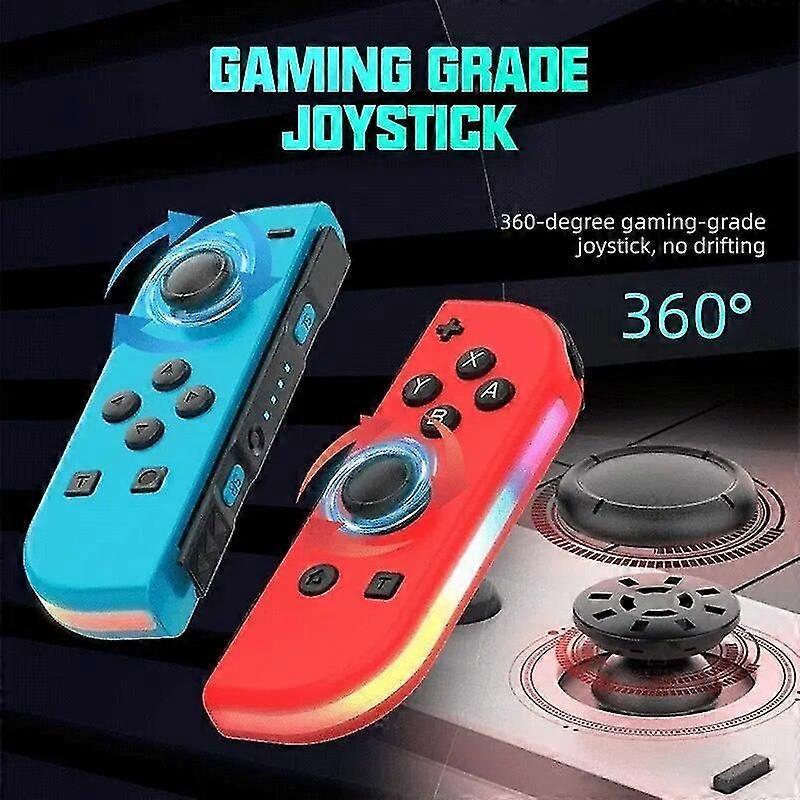 Vilcorn Joy Rgb Led 5.2 Bt Switch L/r Joypad For Nintendo Switch/lite/oled Cons Joystick With Dual Vibration For Pc Yuzu