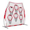 2438.4x2438.4mm Football Trainer Throwing Net, Training Throwing Target Practice Net with 6 Target Pockets, Knotless Net Includes Straps and Portable