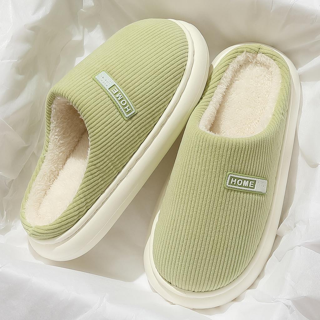 Couple home cotton slippers autumn and winter home indoor plush warm thick bottom bag head non-slip cotton mop