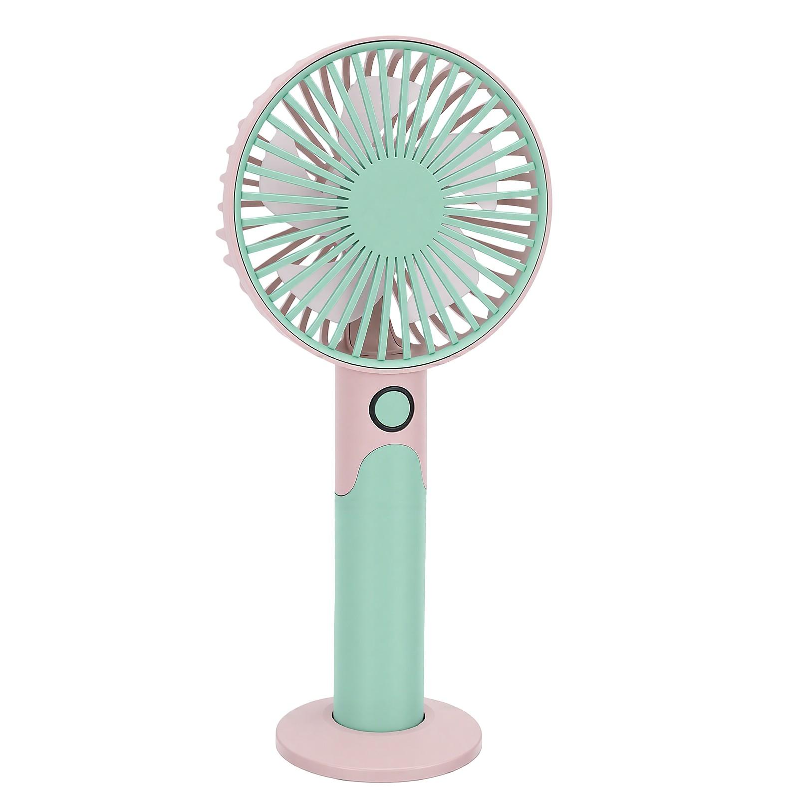 Handheld Fan 6 Speeds Battery Operated Portable Quiet Personal Fan with Lanyard Detachable Base зелёный