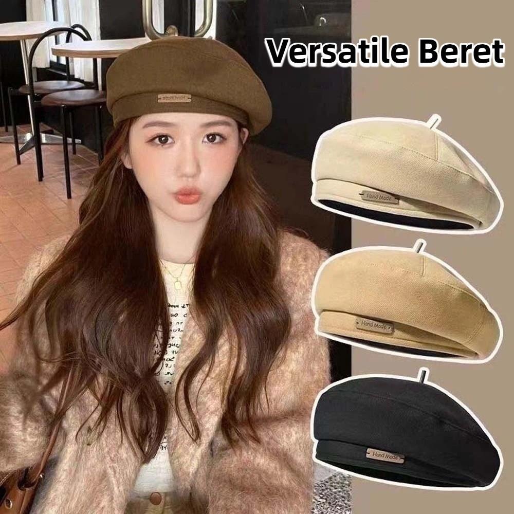 Warm Painter Cap Solid Color Winter Beanie Sunshade Bonnet Woolen Beret Casual Outfits