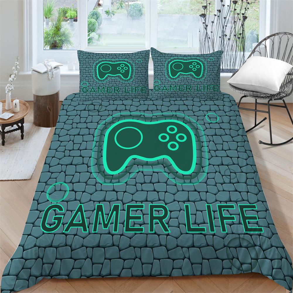 Gamepad Print Bedding Cover Gane Handle Pattern Bed Set Bedding Cover Boy Girl Single Size Duvet Cover Polyester Bedroom Decor
