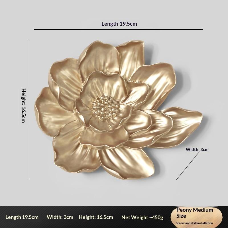 Three-dimensional Flower Wall Decoration Creative Lotus Goldfish Decoration Wall Hanging Living Room Sofa TV Background Wall Pendant