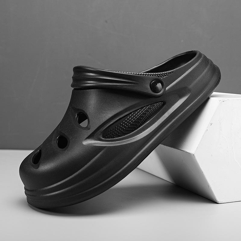 Hole Shoes Men'S Spring Wear, Step On Shit Feeling Super Soft Home Bag Head Slippers Non-Slip And Wear-Resistant Hot Air Beach Sandals