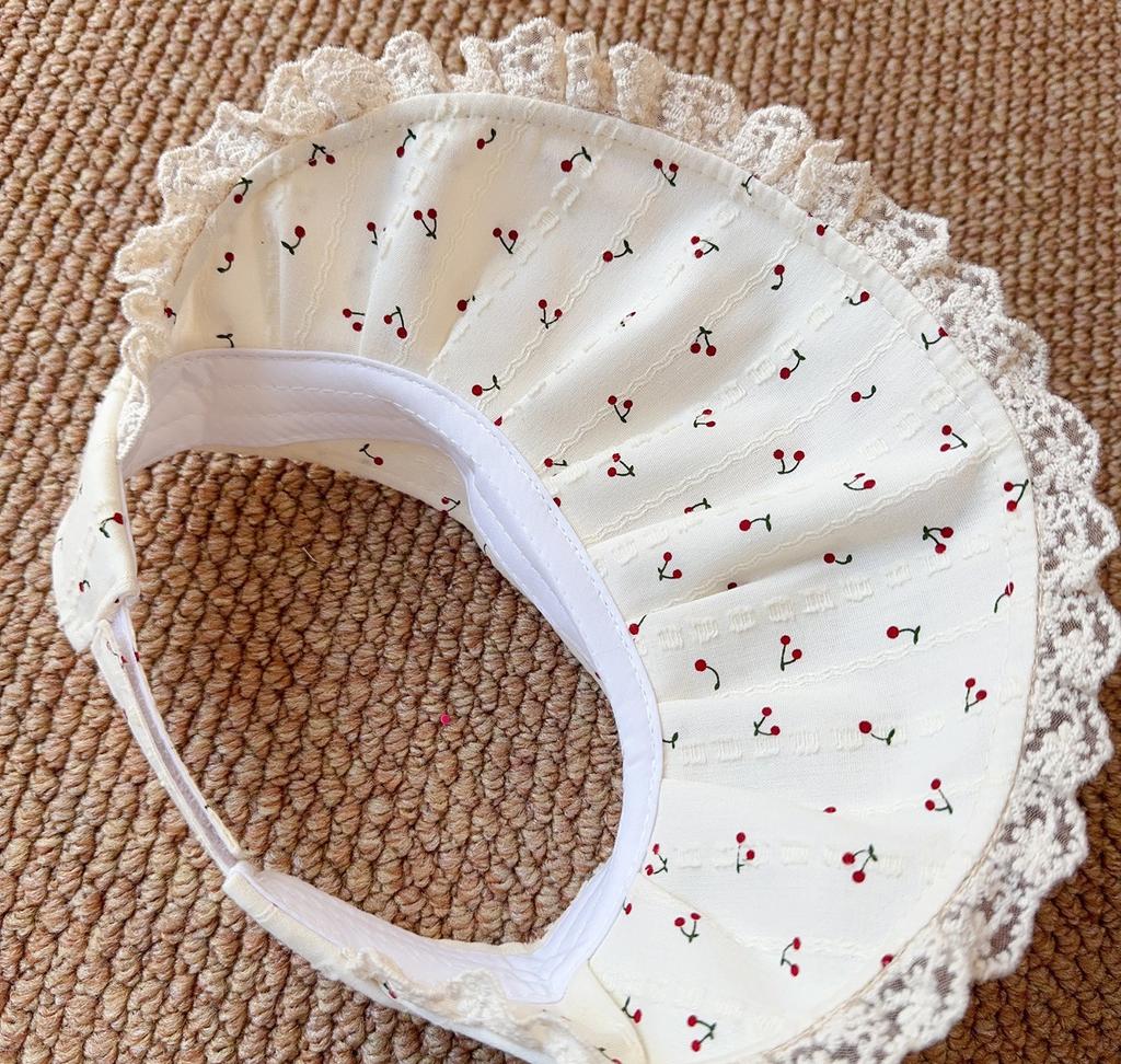 Children's Sun Hat with Large Brim Summer Outdoor Cap Baby Sun Protection Sweet Girl's Hat with Lace Edge No Top Sunshade