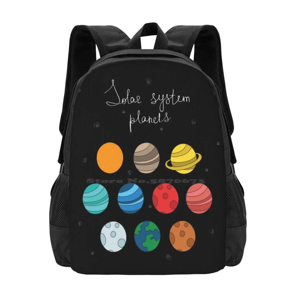 Planeten des Sonnensystems. Doodle Illustration Neuankömmlinge Unisex Taschen Schultasche Rucksack Wissenschaft Himmel Sonnensystem Saturn Pluto