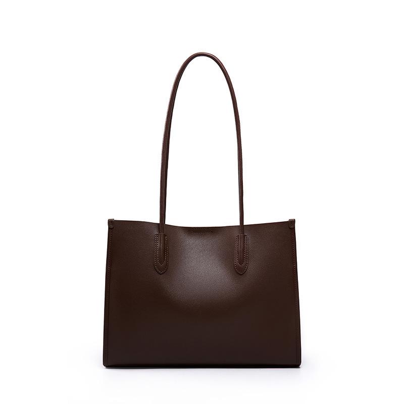 Genuine leather women's bags niche soft leather tote bags new versatile high-end large-capacity cowhide shoulder bags large bags