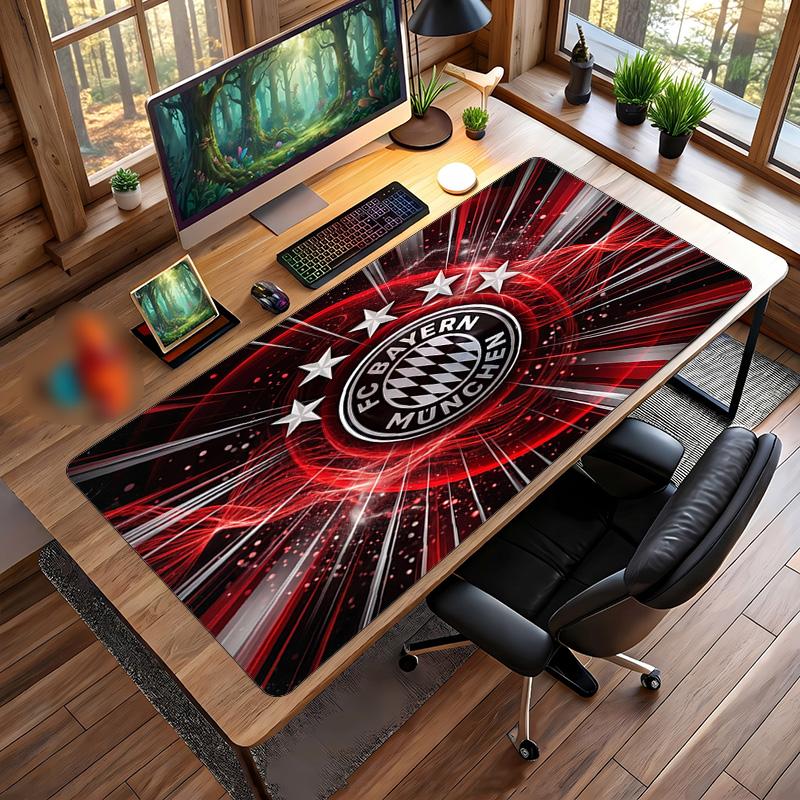 Tappetino per Mouse Grande Stampato Bayern Monaco, Tappetino Morbido in Gomma Antiscivolo per Scrivania da Gioco per Ufficio Laptop Computer Decorazione