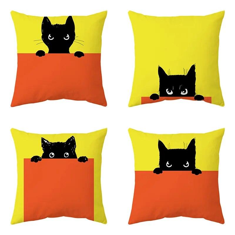 Sofa Chair Bed Living Room Decorative Pillowcase Fashion Cartoon Cute Cat Pillowcase