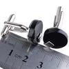 Pair Of Fashionable Men Round Shaped Cufflinks Office Meeting Events Anniversary Supplies Black