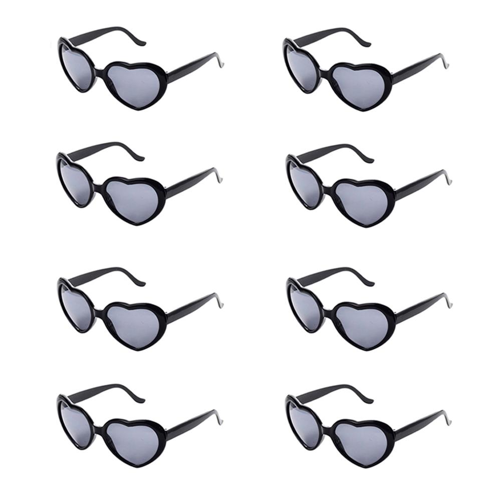 Lovatfirs 8 Pack Heart Sunglasses for Party Travel Women Men A total of 16 colors are available