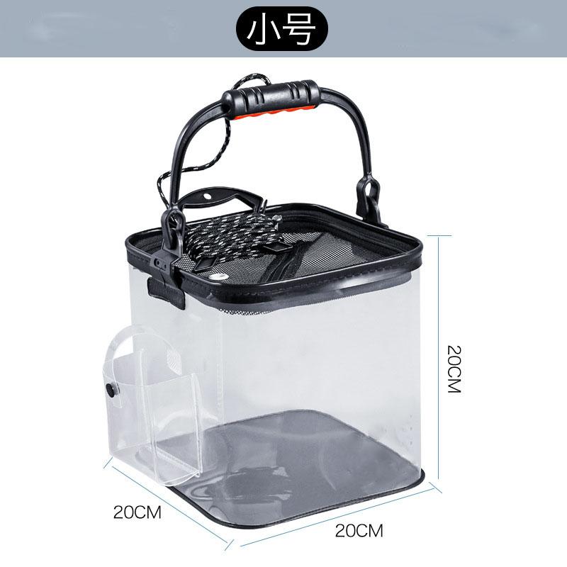 New Transparent Live Fish Bucket Foldable Fishing Bucket Portable Water Bucket Multifunctional Handheld Fish Container Lure Fishing Pail