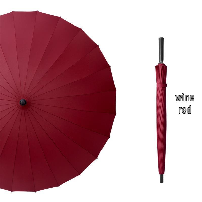 24-Rib Windproof Extra-Large Automatic Umbrella, Long Handle, for Men and Women, Customizable Logo
