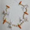 Easter Bunny Carrot Garland Decoration Bead Wreath for Easter Spring Party Home Door Wall Mantel Festive Tabletop Decor