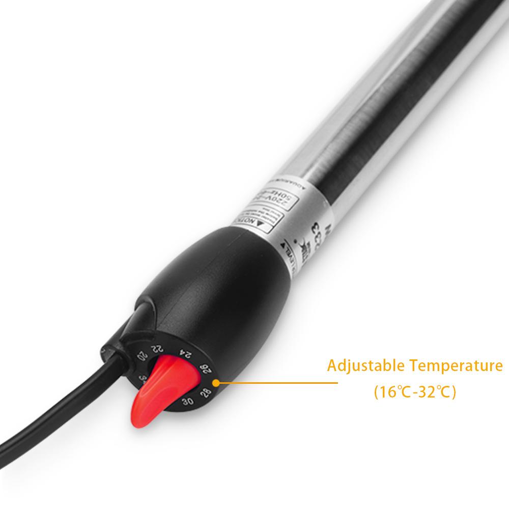 Stainless Steel Aquarium Heater Adjustable Submersible Thermostat Heating Rod 220-240V For Fish Tank