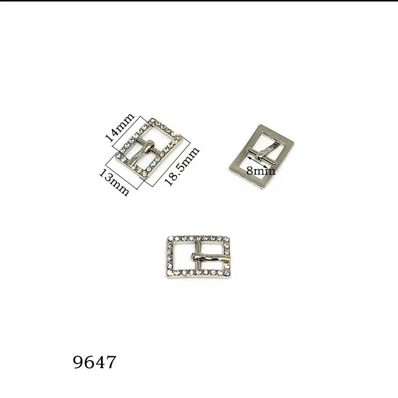 New Multi Size Gold and Silver Double Color Metal Zinc Alloy Water Diamond Rectangular Buckle Luggage Adjustable Buckle with Sun