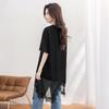 Women's Asymmetric Lace Patchwork Loose Short-Sleeve T-Shirt