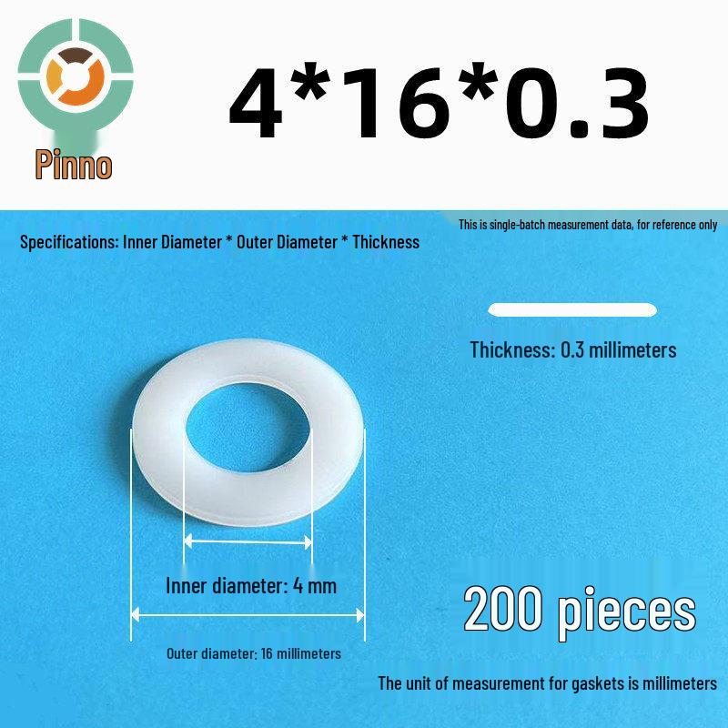 Thickened Nylon Plastic Flat Washer: Hard Plastic Gasket M2-M16