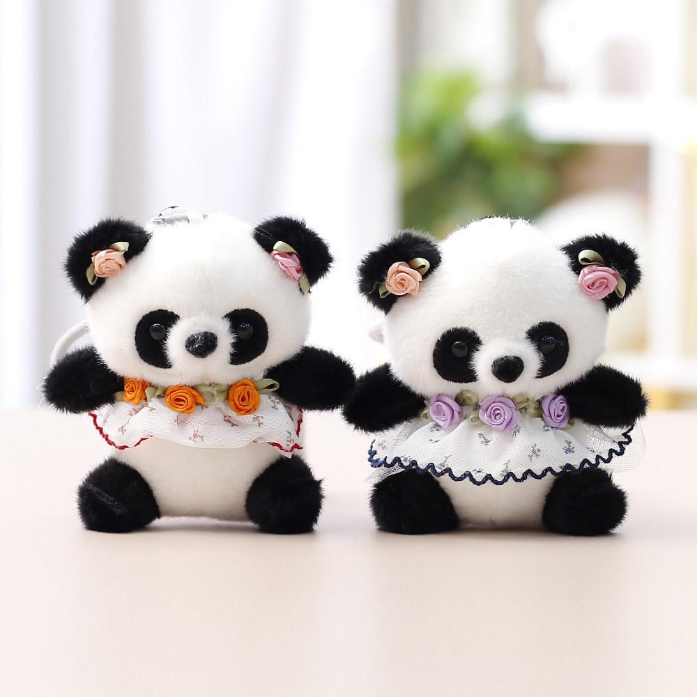 Plush Panda Keychain For Kids Girls With Polyester Filling And Cute Animal Design
